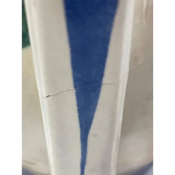 Vintage Handpainted Floral Ceramic Pitcher With Handle *DAMAGED*READ* - Picture 4 of 9